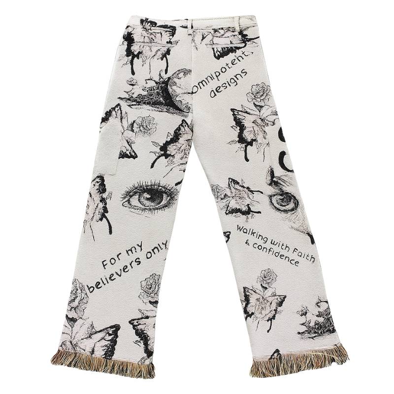Black And White Tapestry Pants