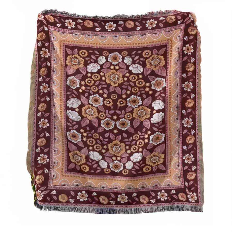 Brown Floral Tapestry